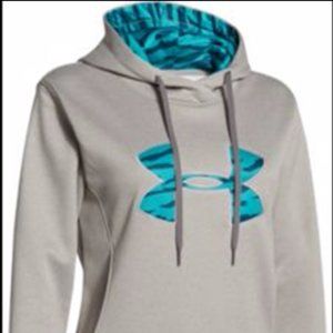 Under Armour Sweatshirt Hoodie Cold Gear Grey Green Pullover Size Medium